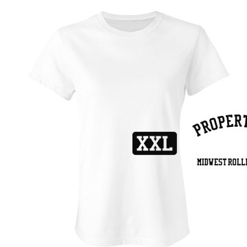 Property Of Roller Derby Junior Fit Bella Crewneck Jersey Tee
