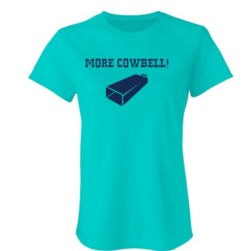 More Cowbell-blue Junior Fit Bella Sheer Longer Length Rib Tee