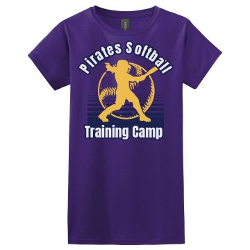 Pirates Softball Misses Relaxed Fit Gildan Ultra Cotton Tee