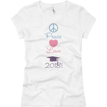 Peace Love Class Of 2013 Junior Fit Basic Bella Favorite Tee