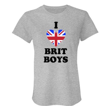 I Heart Brit Boys Junior Fit American Apparel Fine Jersey Tee