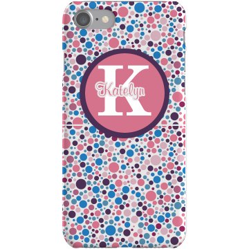 Flower Color Dots Case Plastic iPhone 5 Case White 