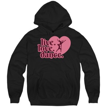 Live Love Dance Hoodie Unisex Gildan Heavy Blend Hoodie