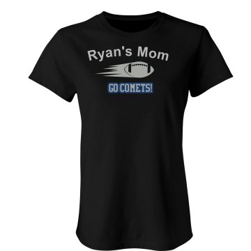 Ryan's Mom Rhinestone  Junior Fit Bella Double V Sheer Jersey Tee
