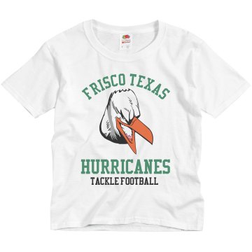Football Mascot w/ Back Youth Basic Gildan Ultra Cotton Crew Neck Tee