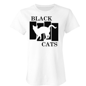 Black Cats Halloween Punk Junior Fit Bella Crewneck Jersey Tee