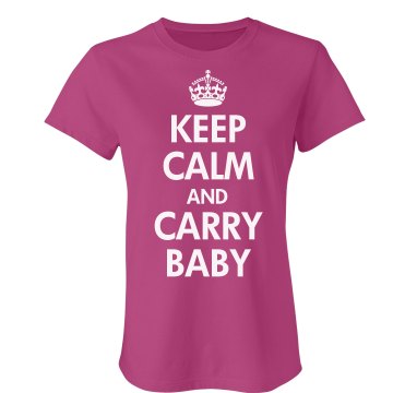 Keep Calm & Carry Baby Junior Fit Bella Sheer Longer Length Rib Tee