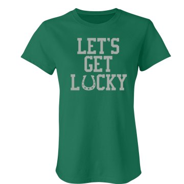 St Patrick's Day Lucky Junior Fit Bella Crewneck Jersey Tee