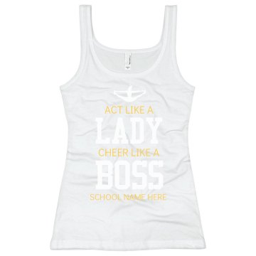 Cheer Like A Boss Junior Fit Bella Sheer Longer Length Rib Tank Top