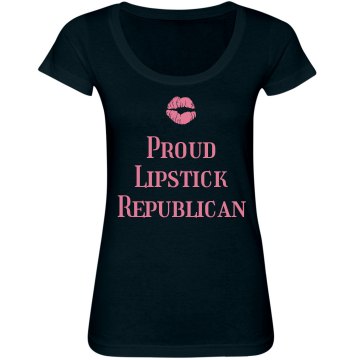 Proud Lipstick Republican Junior Fit Bella Sheer Longer Length Scoopneck Tee