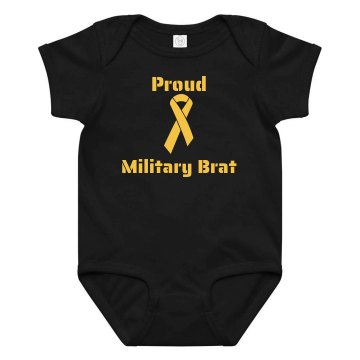 Proud Army Brat Infant Rabbit Skins Lap Shoulder Creeper