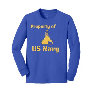 Property of US Navy Youth Gildan Ultra Cotton Long Sleeve Tee