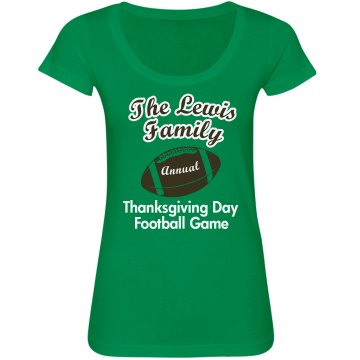 Annual Football Game Junior Fit Bella Sheer Longer Length Scoopneck Tee