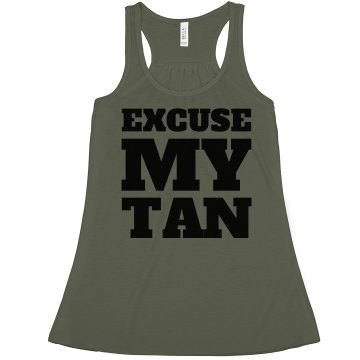 Color Excuse Tan Tank Junior Fit Basic Bella 2x1 Rib Tank Top