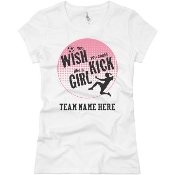 Kick Like A Girl Gradient Junior Fit Basic Bella Favorite Tee