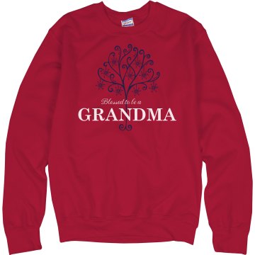 Blessed To Be A Grandma Unisex Hanes Crew Neck Sweatshirt