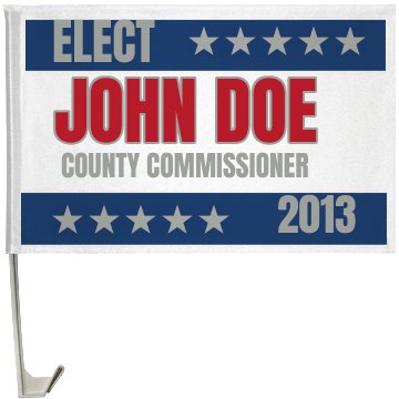 Election Flag One-Sided Driver Side Car Flag