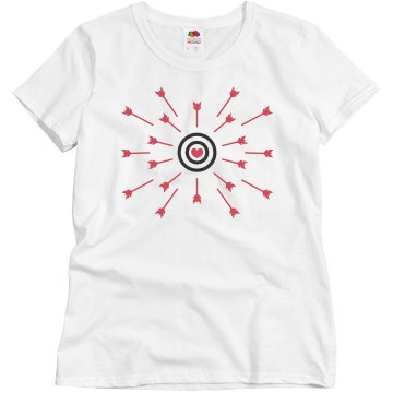 Heart Bullseye and Arrows Misses Relaxed Fit Basic Gildan Ultra Cotton Tee