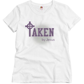 Taken By Jesus Cross Misses Relaxed Fit Basic Gildan Ultra Cotton Tee