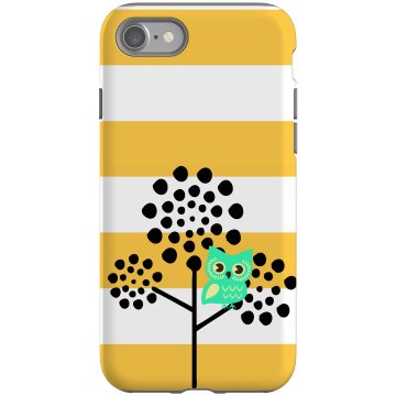 Owl In A Tree iPhone Case Rubber iPhone 4 & 4S Case Black