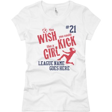 Ladies Soccer Kick Tee Junior Fit Basic Bella Favorite Tee