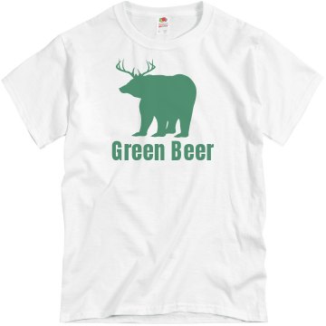 St Patricks Green Beer Unisex Basic Gildan Heavy Cotton Crew Neck Tee