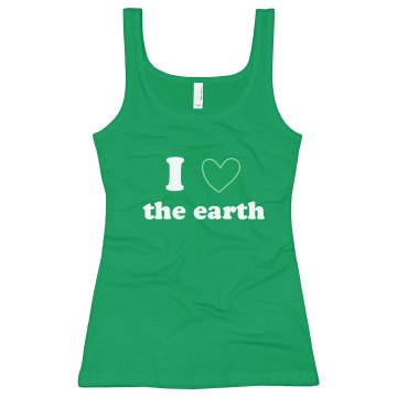 I Heart the Earth Junior Fit Bella Longer Length 1x1 Rib Tank Top