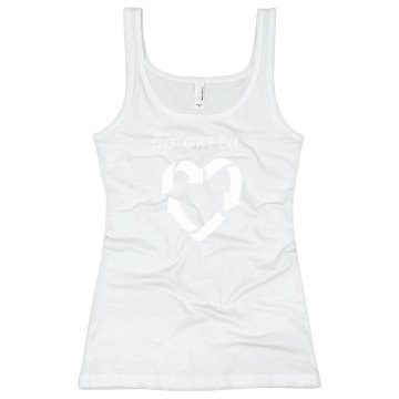 Go Green Earth Day Junior Fit Bella Longer Length 1x1 Rib Tank Top