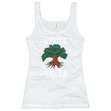 Living Green Junior Fit Bella Longer Length 1x1 Rib Tank Top