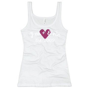 Jen + Eric Junior Fit Bella Longer Length 1x1 Rib Tank Top