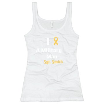 I Love a US Marine Junior Fit Bella Longer Length 1x1 Rib Tank Top