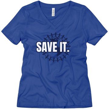 Save the Earth Misses Relaxed Fit Anvil V-Neck Tee