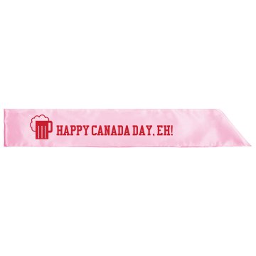 Happy Canada Day Adult Satin Party Sash