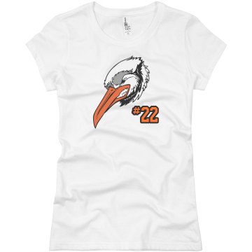 Mean Ibis With Number Junior Fit Basic Bella Favorite Tee