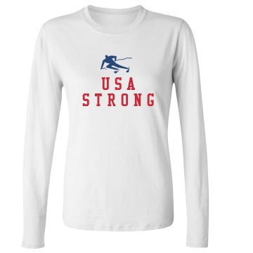 USA Skiing Junior Fit Bella Long Sleeve Crewneck Jersey Tee