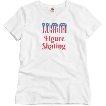 USA Figure Skating Misses Relaxed Fit Basic Gildan Ultra Cotton Tee