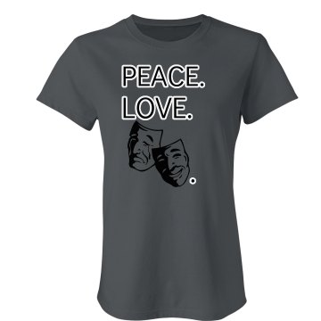 Peace Love Theater Junior Fit Bella Crewneck Jersey Tee