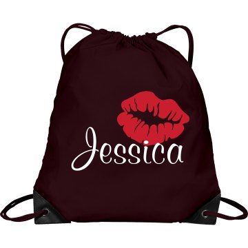 Name & Lips Bag Port & Company Drawstring Cinch Bag