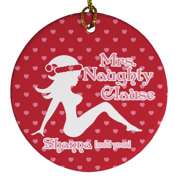 Mrs. Naughty Clause Plastic Ball Ornament