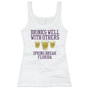 Drinks Well With Others Junior Fit Basic Bella 2x1 Rib Tank Top