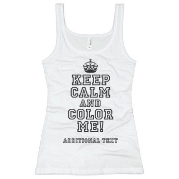 Keep Calm Color Run Junior Fit Basic Bella 2x1 Rib Tank Top