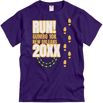 Run For Gumbo Unisex Gildan Heavy Cotton Crew Neck Tee