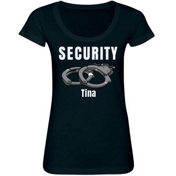 Security w/ Name Junior Fit Bella Sheer Longer Length Scoopneck Tee