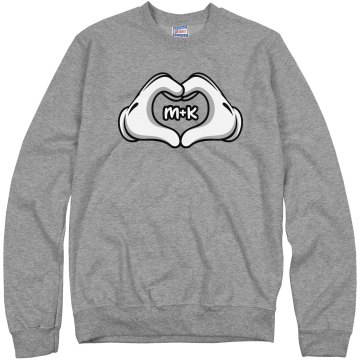 Love Hands Girl Unisex Hanes Crew Neck Sweatshirt