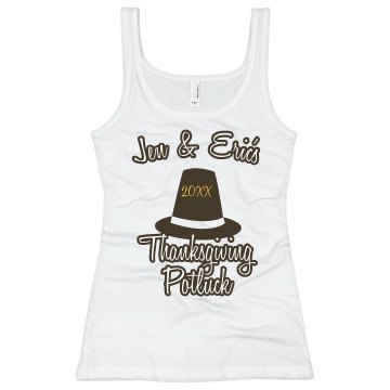 Thanksgiving Day Potluck Junior Fit Bella Sheer Longer Length Rib Tank Top