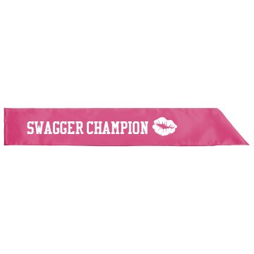 Swagger Champion Sash Adult Satin Party Sash