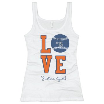 Baseball Love Tank Junior Fit Basic Bella 2x1 Rib Tank Top