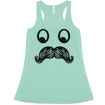 Mustache Crop Top Misses American Apparel Neon Oversized Crop Tank