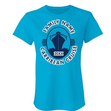 Family Carribean Cruise Junior Fit Bella Crewneck Jersey Tee
