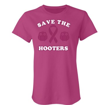 Save The Hooters Junior Fit Bella Sheer Longer Length Rib Tee